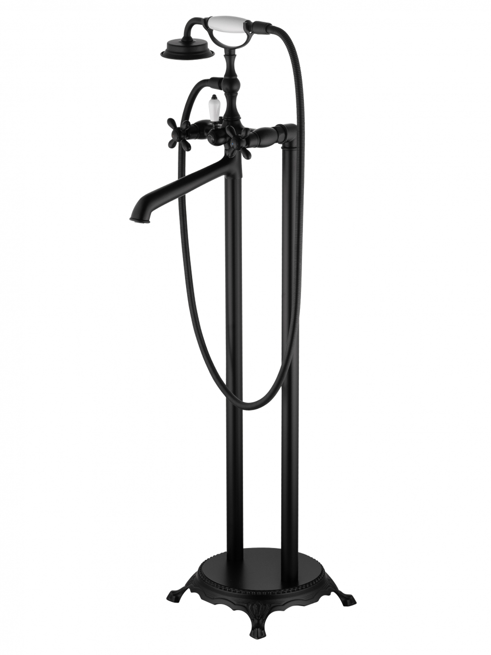 Смеситель для ванны напольного монтажа WONZON & WOGHAND RETRO, Черный матовый (WW-88649020-MB)