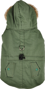 Попона с капюшоном LENNOX, A: 35 см B: 38-42 см C: 54-60 см, хлопок/флис/ПЭФ наполнитель, хаки, Flamingo