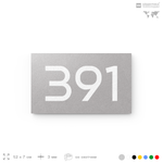 Номер на дверь 391, табличка на дверь для офиса, квартиры, кабинета, аудитории, склада, серая 120х70 мм, Айдентика Технолоджи