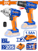 Набор шуруповерт и ударный гайковерт WADFOW WCK2017 20 В 2 шт.