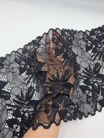 Кружево эластичное черное КС133 (23 см)