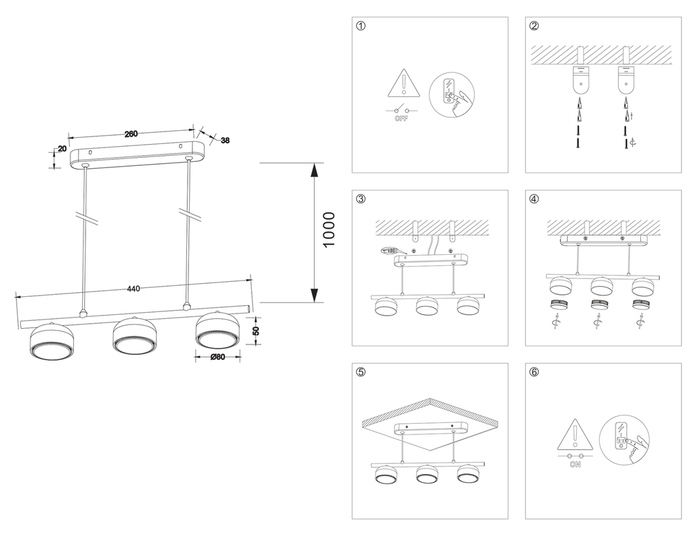 Ambrella Светильник подвесной со сменной лампой GX53 Techno TN71032