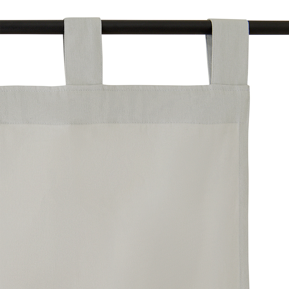 Штора из хлопка с помпонами бежево-серого цвета из коллекции essential, 150х290 см