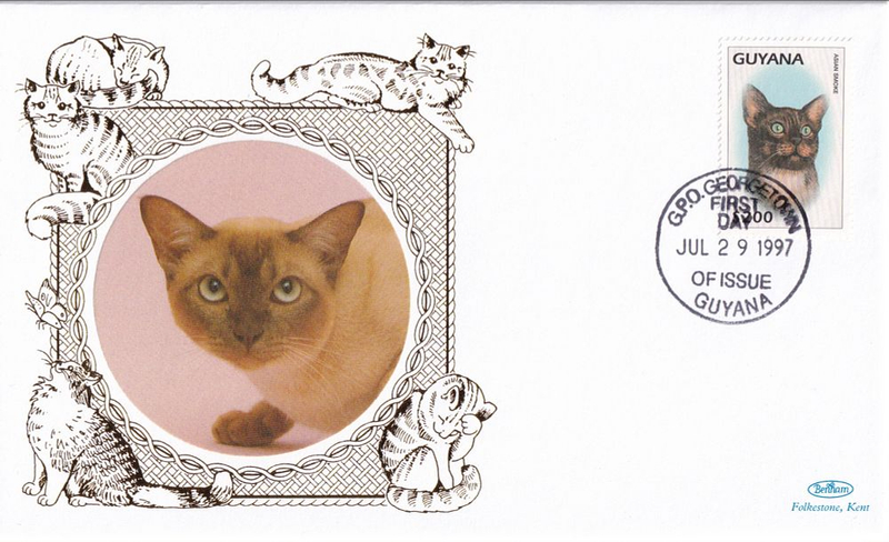 Конверт Первого дня Гайаны от 29 июля 1997 года с маркой и спецгашением