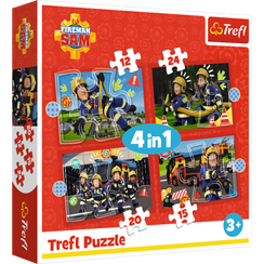 Pazl / Пазлы / Puzzles - "4in1" - The Adventures of Fireman Sam / Prisma A&D Fireman Sam