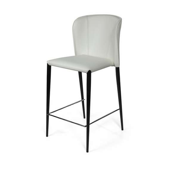 Стул полубарный Albert, кожа белый