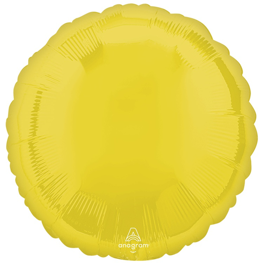 Шар фольгированный Круг 43 см (Желтый)