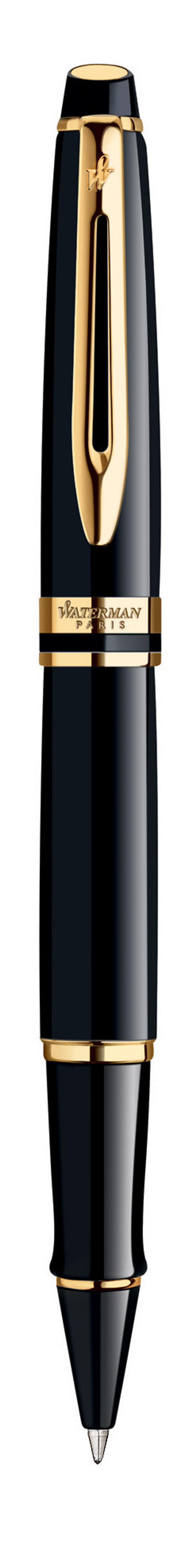 Ручка-роллер Waterman Expert 3, цвет: Black Laque GT, стержень: Fblk