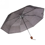 Зонт мужской механический «Ultramarine», коричневая ручка, цвет черный, 8 спиц, d-105см, длина в слож. виде 24см