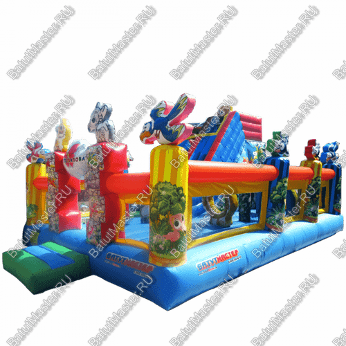 Коммерческий надувной батут "Звериный мир" 7*5*4 м