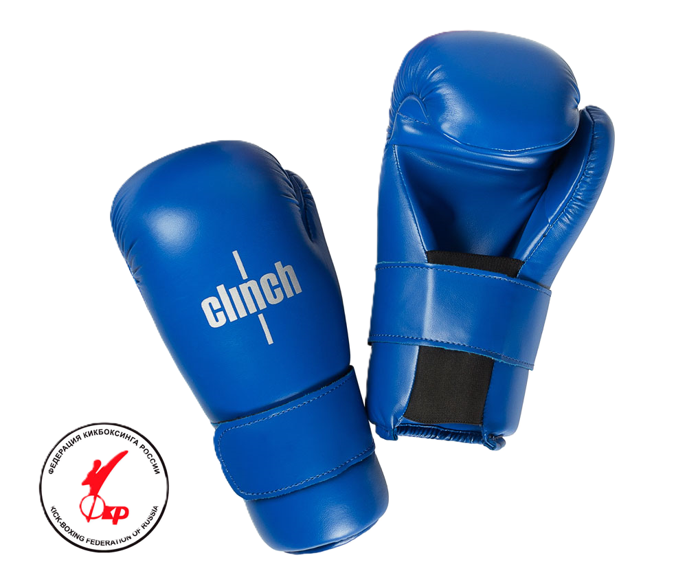 Перчатки ITF, GTF защитные Clinch Semi Contact Gloves Kick синие