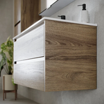 Тумба подвесная SANCOS Libra 990х450х500, c двумя ящиками оснащенными доводчиками, дуб чарльстон, арт. LB100ECH