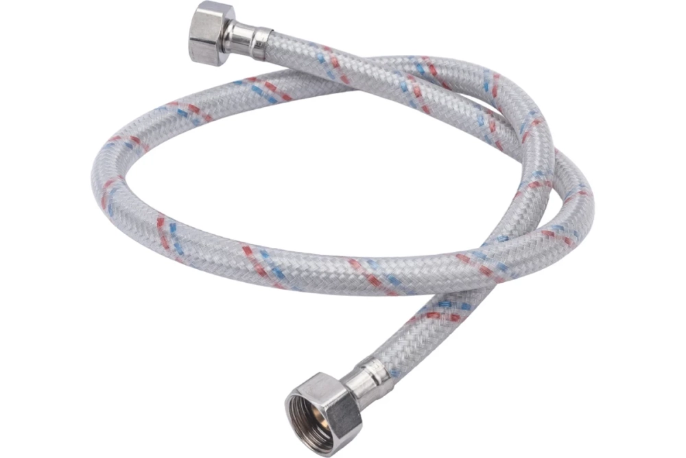 Гибкая подводка для воды в ПВХ оплетке 1/2" Гайка-Гайка 100 см.