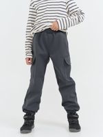 Брюки карго Softshell демисезонные "Черный меланж" 7+