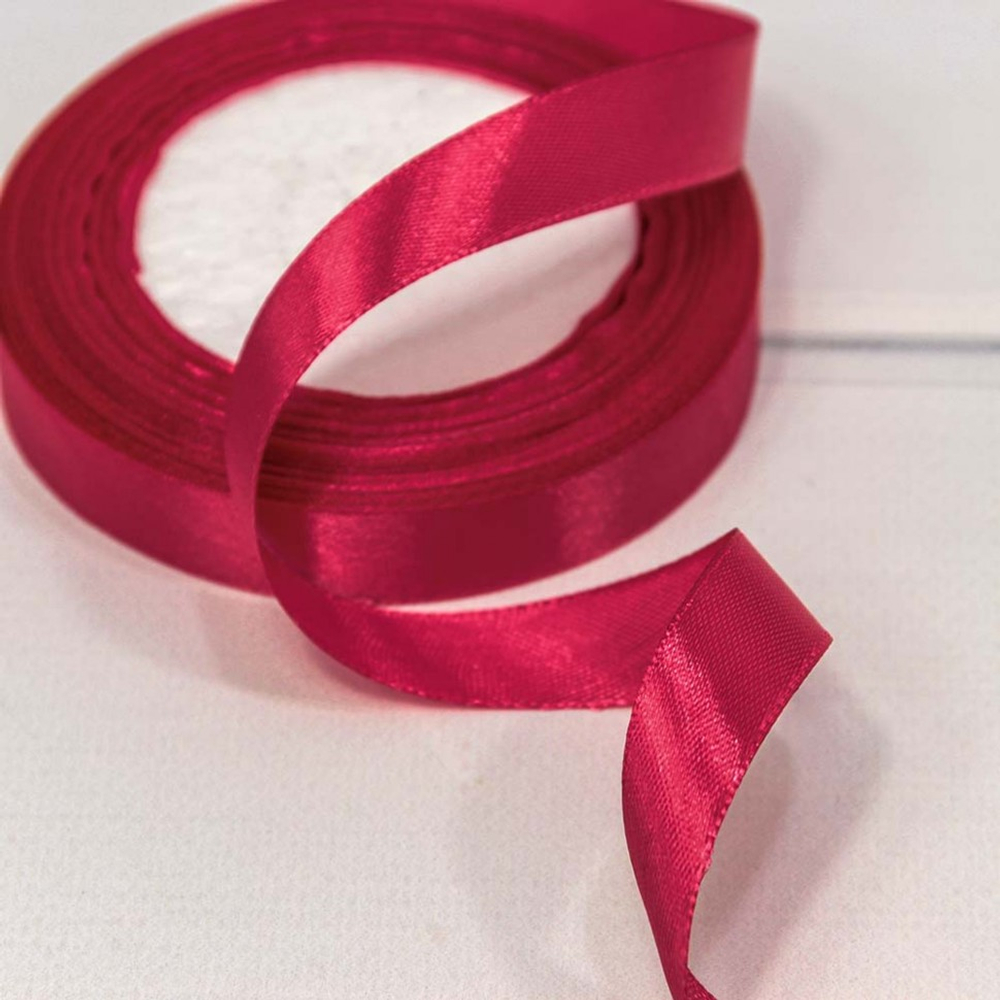 Лента Атласная 1,5см х 28м Сатин (Вишневый)