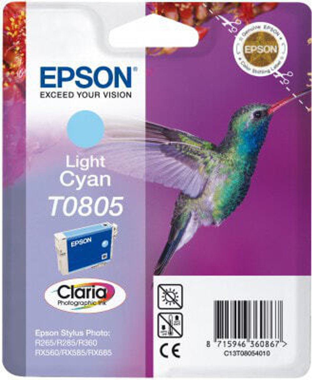 Epson Hummingbird Singlepack Light Cyan T0805 Claria Photographic Ink C13T08054010