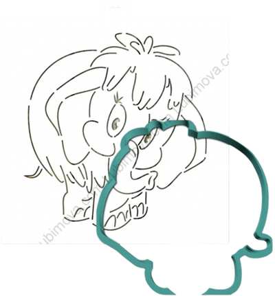 Трафарет+форма «Мамонтенок» (Трафарет+форма