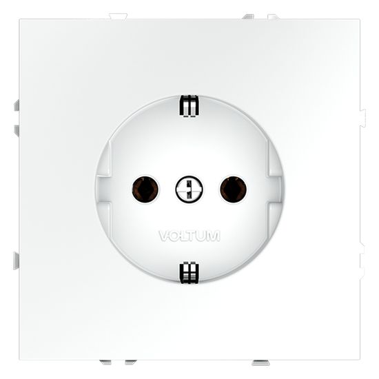Розетка встраиваемая VOLTUM S70 с заземлением 16А, (белый матовый)
