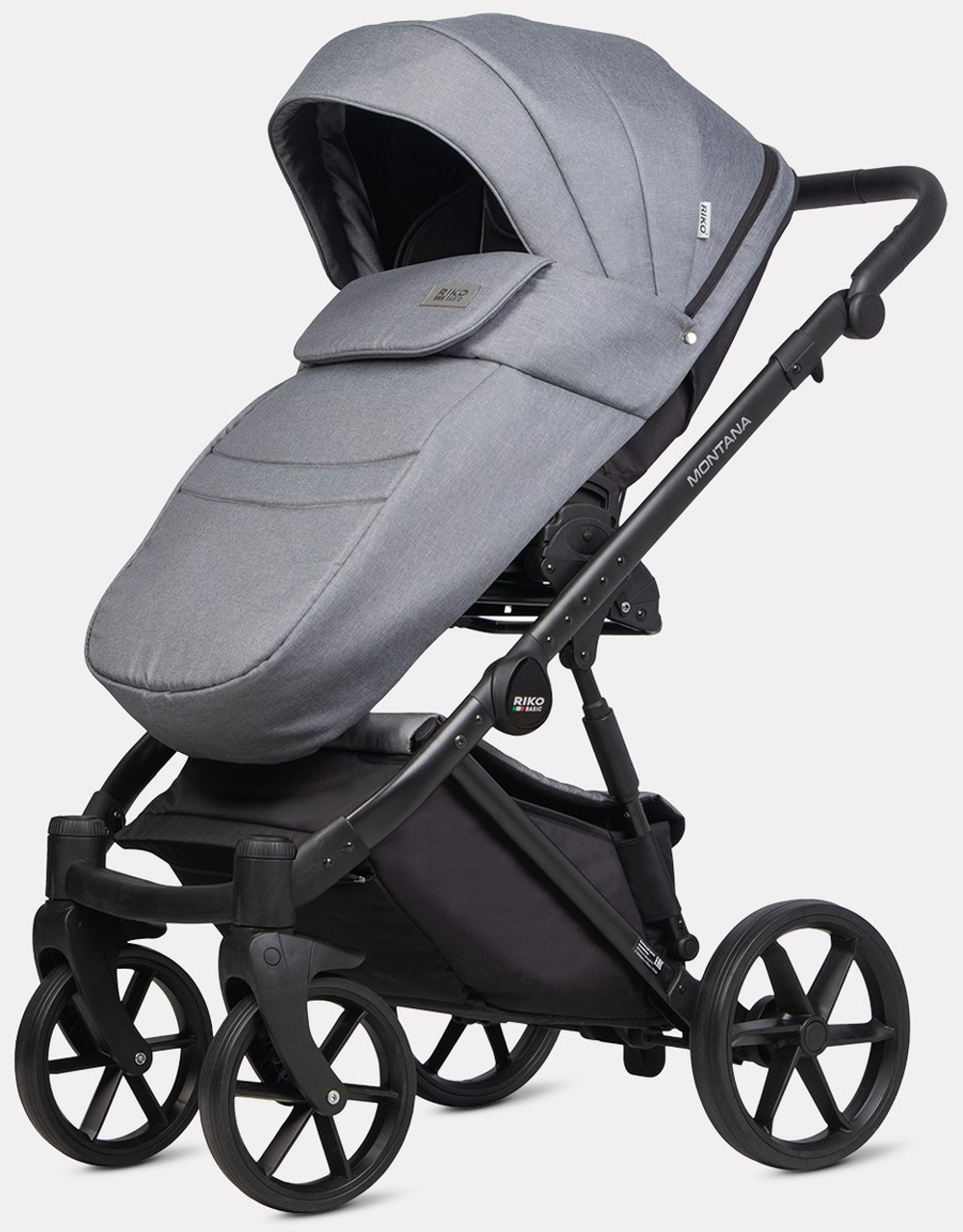 Детская коляска Riko Basic Montana 3 в 1 52 Grey (серый)