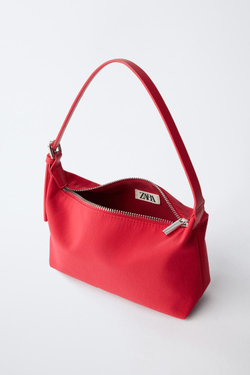 ZARA НЕЙЛОНОВАЯ СУМКА ЧЕРЕЗ ПЛЕЧО, КРАСНЫЙ