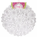 Салфетка плетеная 38см «Цветы» серебро