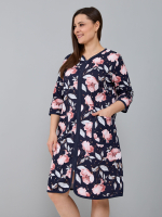 Халат Х-262/синий-кораллорхидея