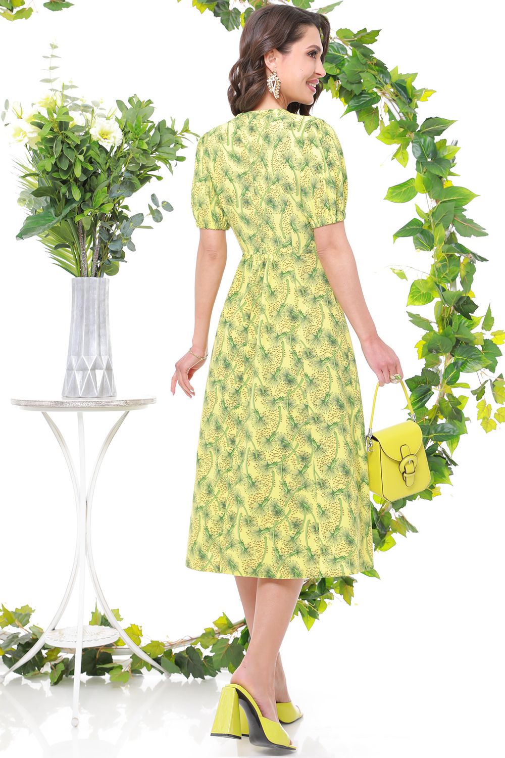 Желтое платье миди DStrend (Акция)