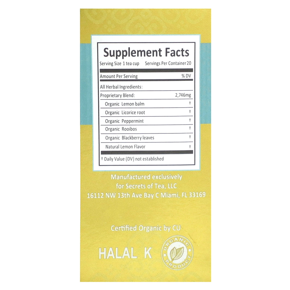 Secrets of Tea, Be Gone, органический чай от простуды, без кофеина, 20 чайных пакетиков, 40 г (1,41 унции)