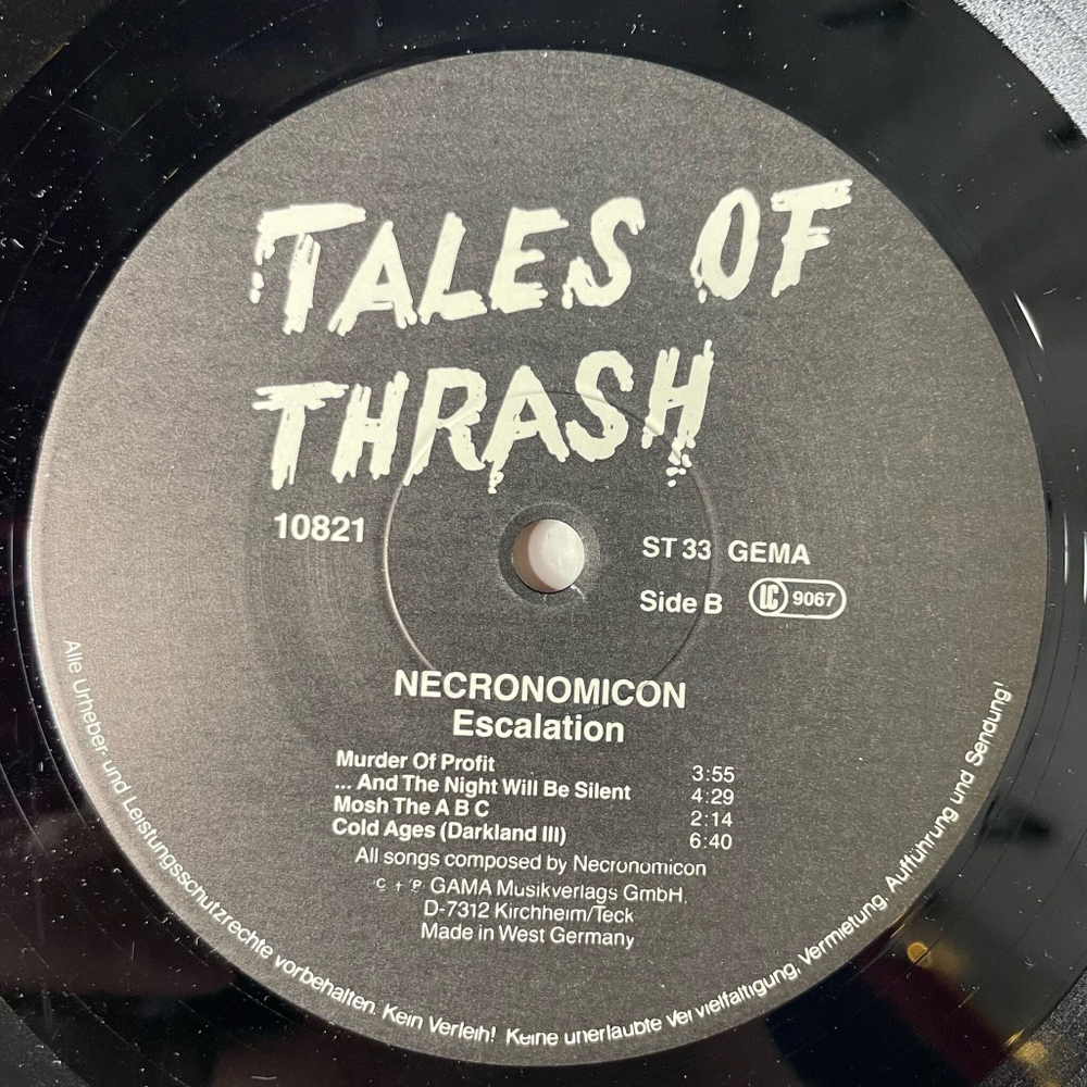 Винтажная виниловая пластинка LP Necronomicon Escalation (Germany 1988)