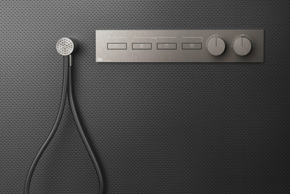 Термостат Gessi HI-FI, до 4-х функций одновременно, встраиваемый, 535хh100х47 мм, цвет Finox Brushed Nickel