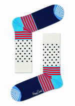 Носки унисекс Stripes And Dots Sock с полосками и точками (Размер: 29) (Цвет: разноцветный)