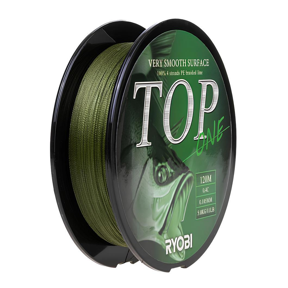 Шнур TOP PE4X-120M 0.4/d-0.105mm Dark green Ryobi