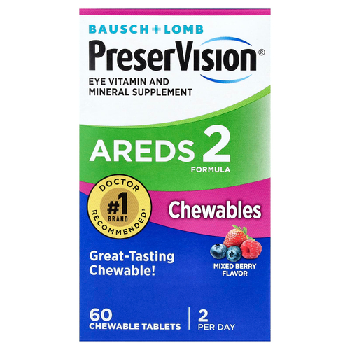 PreserVision, AREDS 2 Formula, ягодное ассорти, 60 жевательных таблеток
