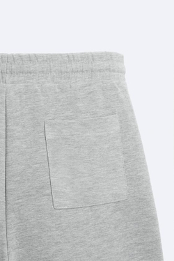 ZARA ШОРТЫ-ДЖОГГЕРЫ ИЗ ПЛОТНОЙ ТКАНИ, СЕРЫЙ С МЕЛАНЖЕВЫМ ЭФФЕКТОМ