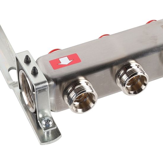 Коллектор Rommer 1"x3/4" на 5 контуров с запорными клапанами (нерж. сталь) RMS-3201-000005