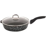 Сковорода глубокая 28см со съемной ручкой и стекл. крышкой «Грация» (черный/серебро) сгчс282а