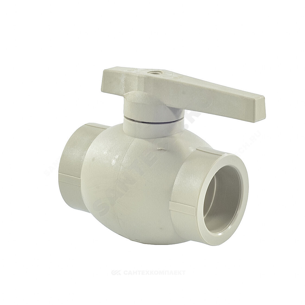 Кран шаровой PP-R серый Дн 32 внутренняя пайка VALFEX 10144032Г