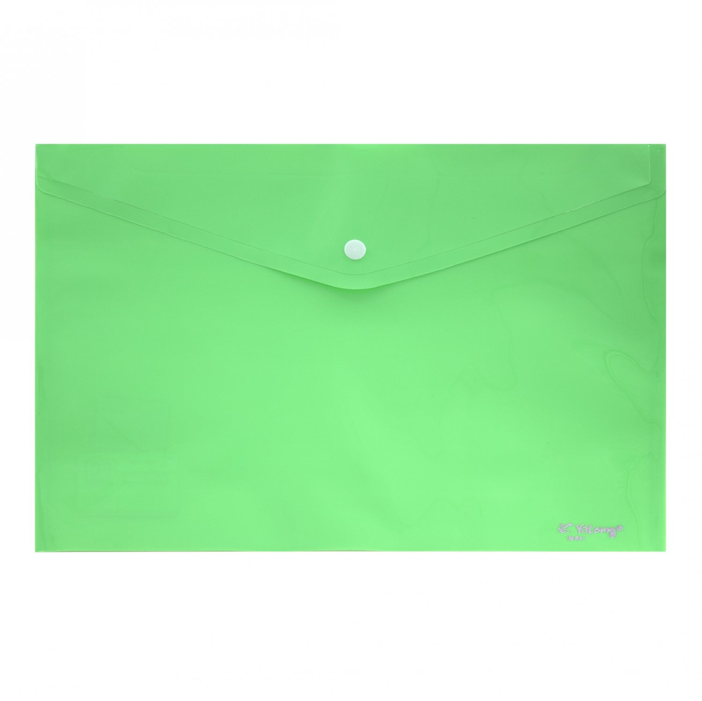Папка-конверт на кнопке Yalong, A4, 260х360 мм, 160 мкм, ассорти в коробе, глянцевая, "Неон"