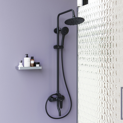 D0740922 Душевая система Prime со смесителем для ванны и душа, черная