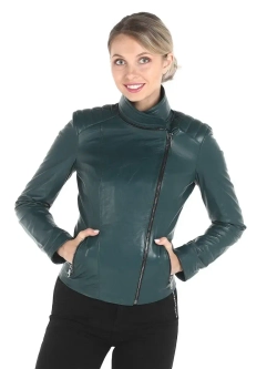 Куртка женская из натуральной кожи с капюшоном трансформер