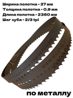 Полотно ленточное по металлу 27х0,9х2360 мм 2/3 tpi для REALREZ MBS 712