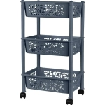 Этажерка Keeplex Light на колесиках трехсекционная прямоуг. 37х69 см космический серый