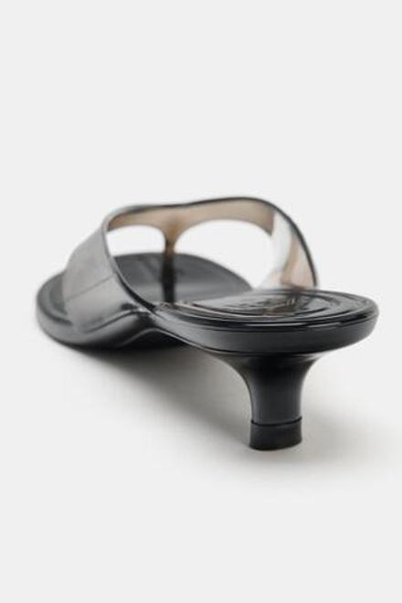 ZARA БОСОНОЖКИ KITTEN JELLY, ЧЕРНЫЙ