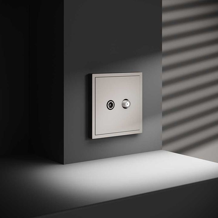 Розетка телевизионнная встраиваемая Voltum S70 оконечная TV+SAT, (кашемир) VLS060403