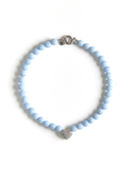 Колье "Autumn Heart Blue" Silver