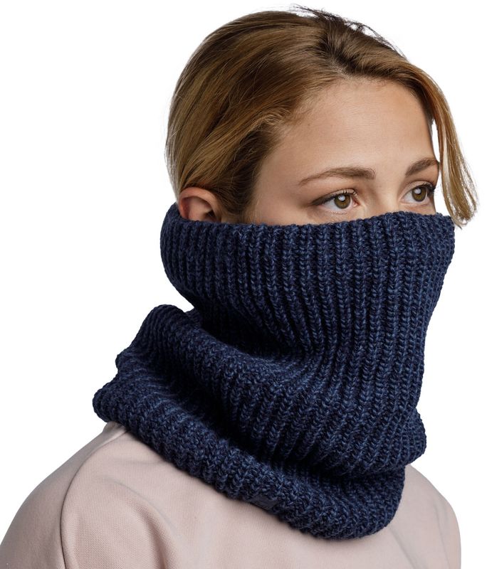Вязаный шарф-труба с флисом Buff Knitted & Fleece Neckwarmer Jarn Denim Фото 3