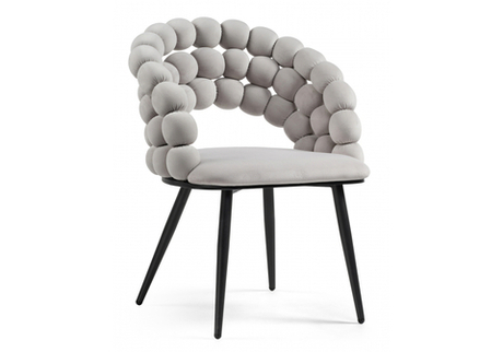 Стул на металлокаркасе Woodville Ball gray, black, ножки черные