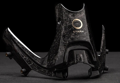 Подрамник с лого (карбон / золото) Stark VARG Carbon fiber subframe w/logo