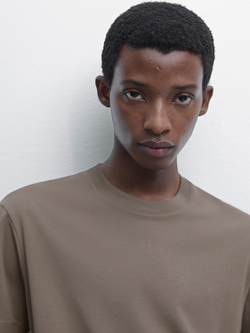 Massimo Dutti Хлопковая футболка-поло с короткими рукавами, жженый