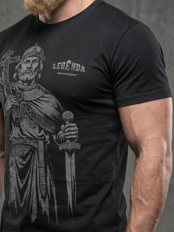 Футболка спортивная хлопковая мужская черная LEGENDA Князь
